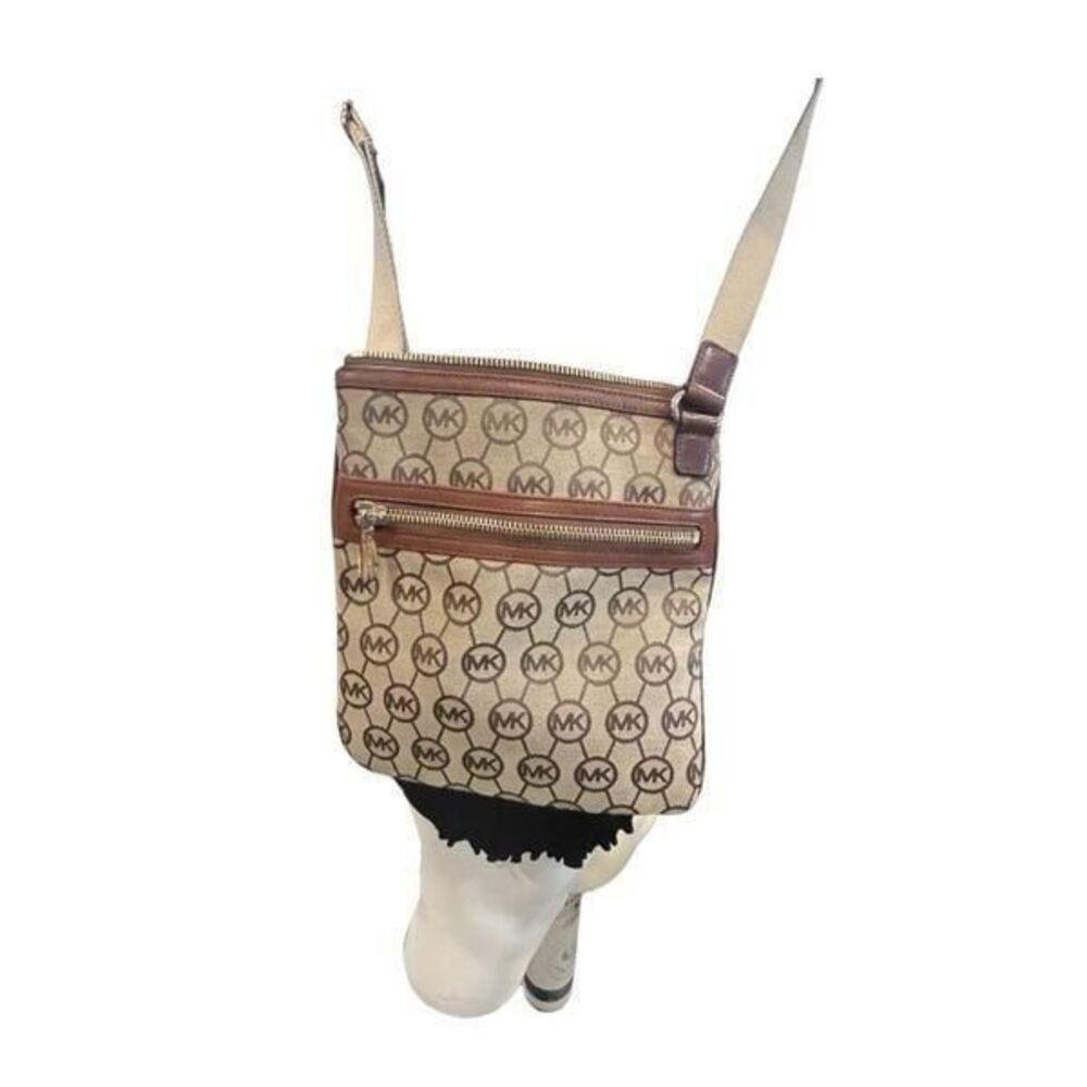 Michael Kors Tan/Brown Monogram Crossbody Bag